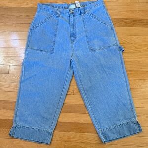 Vintage Bill Bass Jeans Capri Pants Size 16 Denim Utility Wide Leg